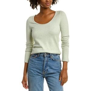 Vince || Open Scoop Sweater Long Sleeve Green Medium